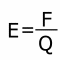 E = F/Q