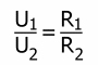 U1/U2 = R1/R2
